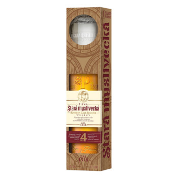 Stará žitná myslivecká RESERVE Bourbon Cask 0,7L 40% +Glass - Geschenkbox