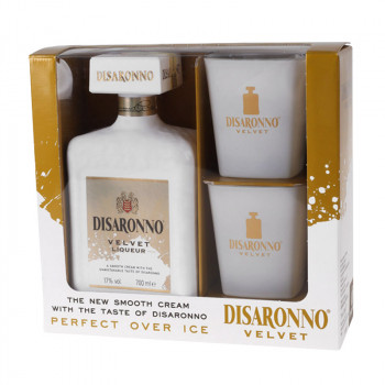 Amaretto Disaronno Velvet 0,7l 17% + 2 Glasses Geschenkbox