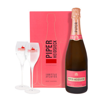 Piper-Heidsieck 0,75l  12% Rosé Sauvage Champagne, AOC, brut + 2 glasses GB