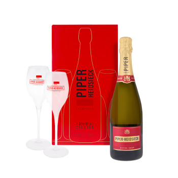 Piper-Heidsieck Champagne AOC brut white 12% 0,75 l + 2 Glässer