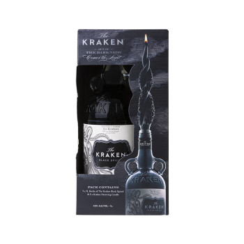 Kraken Black Spiced 1 l 40% Geschenkbox + Kerze