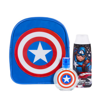 Kids World Captain America Set EdT 50 ml + Shower Gel 300 ml + Backpack