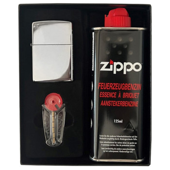Geschenk Set mit Zippo chrom poliert - 1