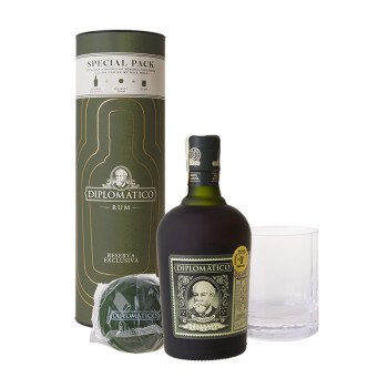 Diplomatico Reserva Exclusiva 12Y 0,7 l 40% Geschenkpackung + Glas + Eiskugel - 1