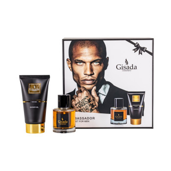 Gisada Prestige Set : Ambassador Men EdP 50ml + Ambassador Men SG 100ml - 3