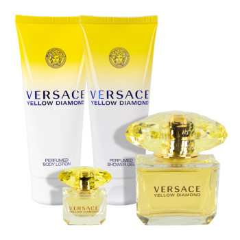 Versace Yellow Set: EdT 90 ml + Body Lotion 100 ml + Shower Gel 100 ml + EdT 5 ml - 3