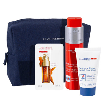 Clarins Men Energizing Gel 50 ml + Men Active Face Wach 30 ml + Men Energy Eye Gel 3 ml - 3