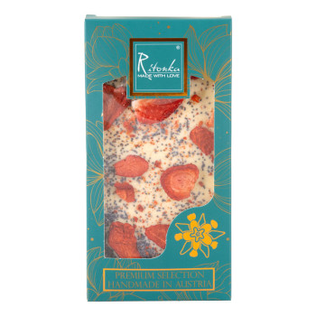 Ritonka PREMIUM weiße Schokolade Erdbeere, Mohn 95g