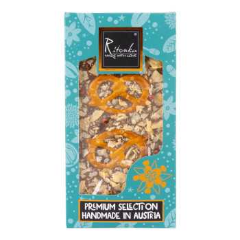 Ritonka PREMIUM Milchschokolade Knusprige Chips, Brezel, rote Paprika 95g