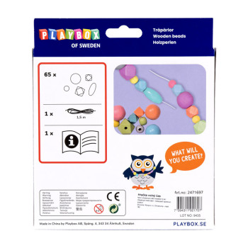 Holzperlen i. Karton 65 Teile - 2