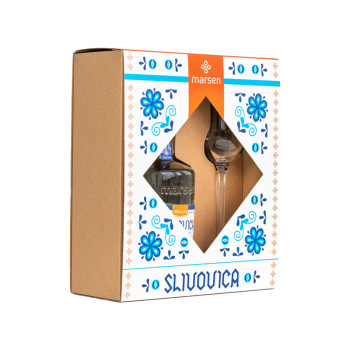 Marsen Pflaumenbrand Traditional 0,5l 42% + Glas