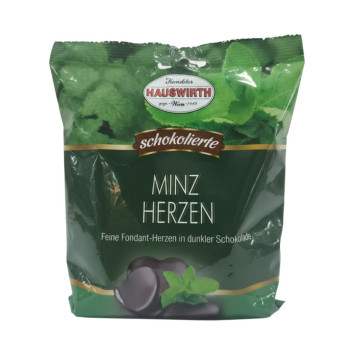 HAUSWIRTH Schokolierte Minz Herzen 200g