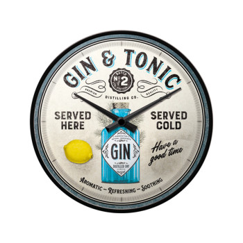 Wanduhr Gin & Tonic Served Here