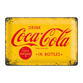 Blechschild 20x30 Coca-Cola yellow logo