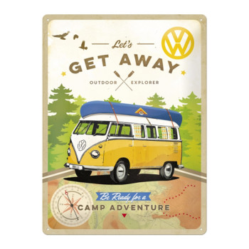 Blechschild 30x40 VW Let's Get Away