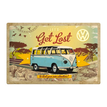 Blechschild 60x40 cm VW Let's Get Lost