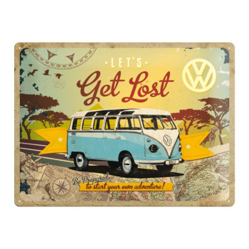 Blechschild 30x40 VW Let's Get Lost 