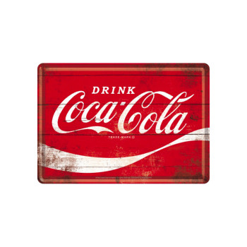 Blechschild Postkarte 10x14cmCoca-Cola red logo)