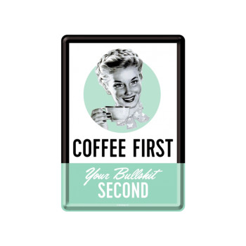 Blechschild Postkarte 10x14cm Coffee First