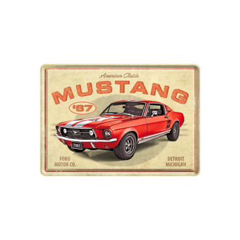 Blechschild Postkarte 10x14cm Ford Mustang GT 1967