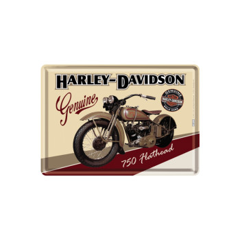 Blechschild Postkarte 10x14cm Harley-Davidson 750 Flathead