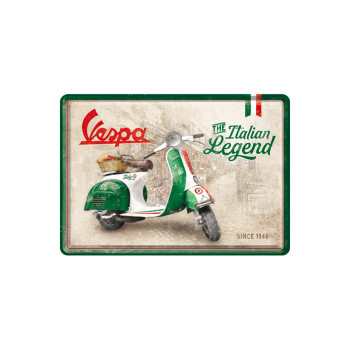 Blechschild Postkarte 10x14cm Vespa (Italian Legend)