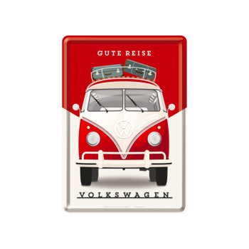 Blechschild Postkarte 10x14cm Volkswagen (Gute Reise)
