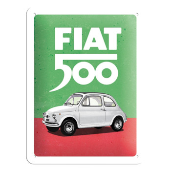 Blechschild 15x20 cm Fiat 500 (Italian Colours) 
