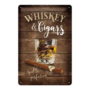 Blechschild 20x30cm Whiskey & Cigars