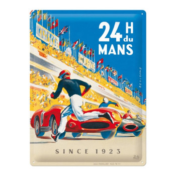 Blechschild 40x30 cm 24h Le Mans - Racing Poster Blue 