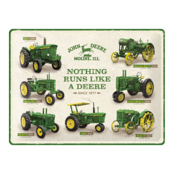Blechschild 40x30 cm John Deere (Model Chart)
