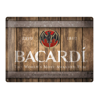 Blechschild 30x40cm  Bacardi (Wood Barrel Logo)