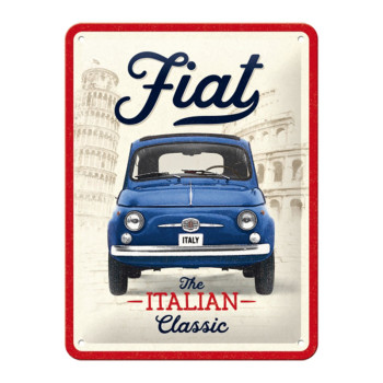 Blechschild Fiat 500 The Italian Classic 15x20cm