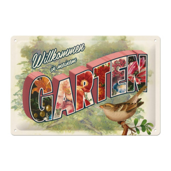 Blechschild 20x30cm Willkommen in meinem Garten Special