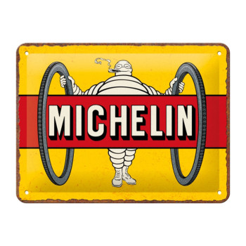 Blechschild 15x20 Michelin Tyres Bibendum Yellow