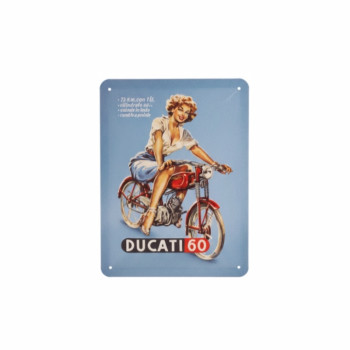Blechschild 15x20 Ducati Cilindrata 60 Pin Up