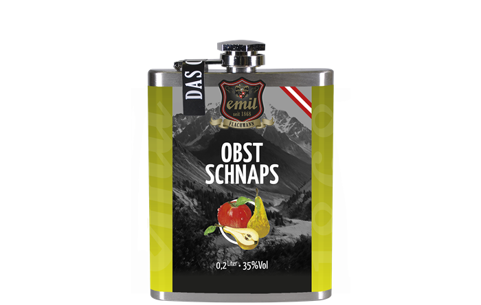 Emil Obst Schnaps 0,2l 35% Flachmann