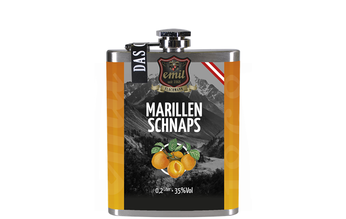Emil Marillen Schnaps 0,2l 35% Flachmann