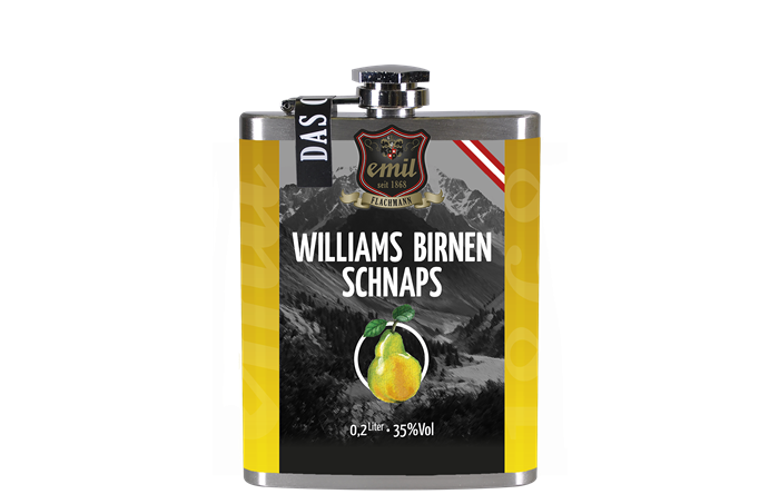 Emil Williams Birnen Schnaps 0,2l 35% Flachmann
