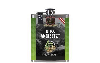 Emil Nuss Schnaps angesetzt 0,2l 30% Flachmann
