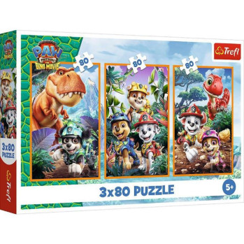 Puzzle 3in1 Paw Patrol Dino Movie: Dinosauří 3x80Stk. - 1