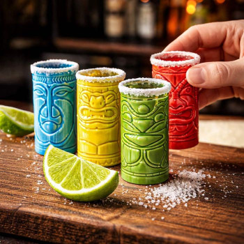 MIKAMAX Tiki-Schnapsgläser aus Keramik - 2