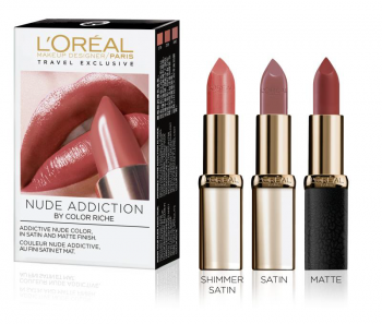 L'Oréal Lipstick Set :Satin N° 379 Sensual + Satin N° 235 Nude + CR Matte N° 640 Erotique - 1