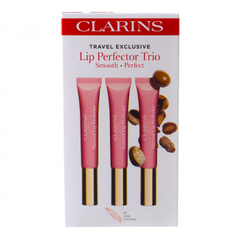 Clarins Trio Set : Natural Lip Perfector N° 01 Rose Shimmer 3x12 ml