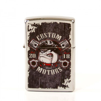 ZIPPO chrom gebürstet color "Bull Dog Custom Motor" 60004103 - 1