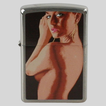 Zippo chrom gebürstet color German Pin Ups/Shower 2001514