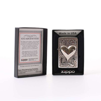 ZIPPO street chrom Plakette "Love Heart" 2003250