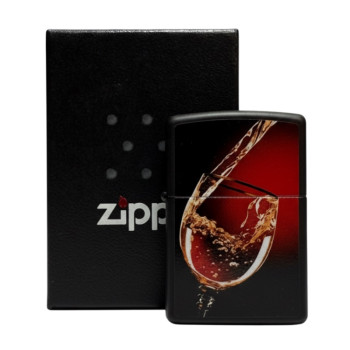 Zippo schwarz matt col.  Glass of wine 2002495