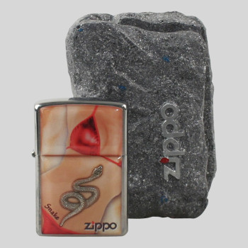 Zippo chrom gebürstet Stone Art-Snake