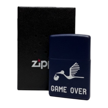 Zippo blau matt color "Game over stork" 60000515